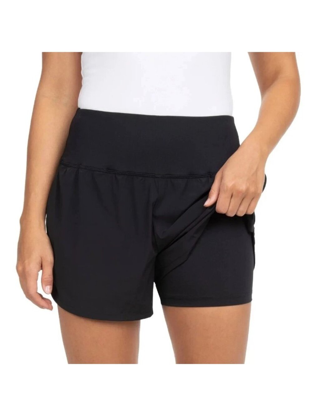 Spyder Active Women's XL Black Athletic Shorts With Liner Nylon & Spandex J2057 - Picture 3 of 11